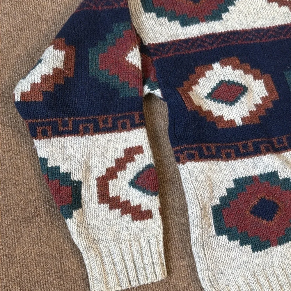 Vintage Woolrich Southwestern Aztec Print Wool Sweater Men’s  L Eclectic Grandpa